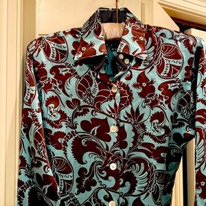 Liz Logie NEW YORK silk shirt, stunning! Size 4